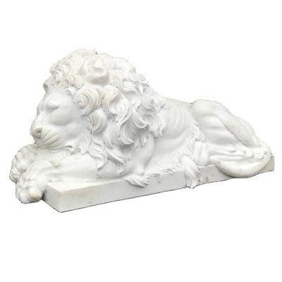 China Modern Life Size Natural Black Stone Animal Garden Marble Lions Statues For Sale White Marble Lion Statues for sale