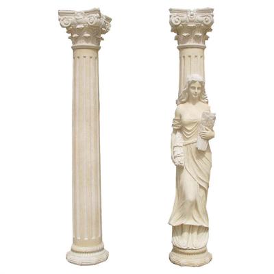 China 100% Design Solid Stone Roman Corinthian Classical Column Corinthian Natural Marble Stone Column for sale