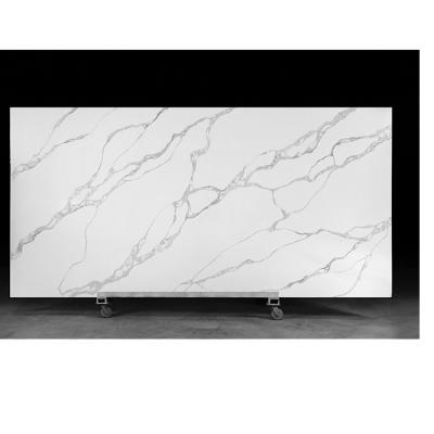 China Large modern polar white quartz glacier white quartz bead slab quartz engineered stone for sale