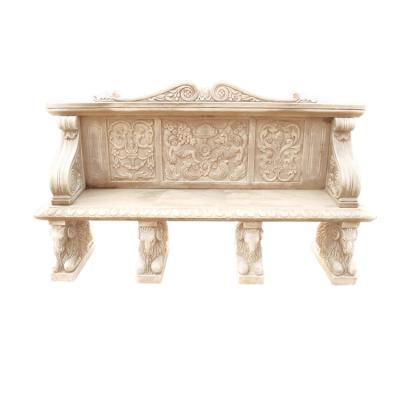 China Modern Top Quality Outdoor Decorative Stone Hand Carved White Marble Table And Benches for sale