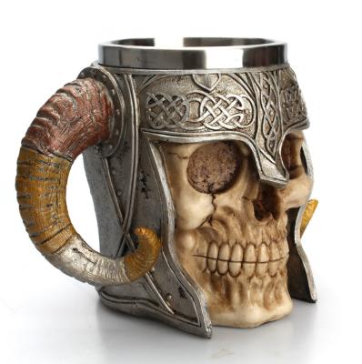 China Viable Three-Dimensional Creative Resin Ghost Stainless Steel Cup 3D Head Cup for sale