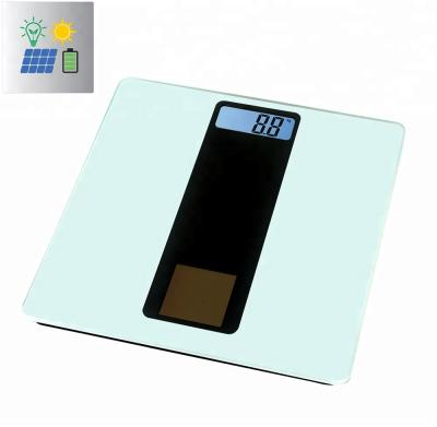 China WITH LID White Digital Solar Powered Bathroom Scale New Solar Powered Scale Automatic On And Off for sale