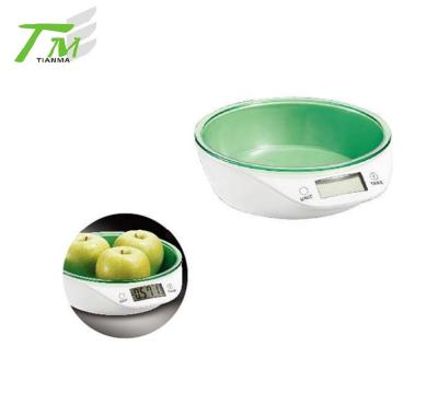 China With Tray 5kg Colorful Food Scale Electronic Digital Kitchen Scale With Bowl for sale