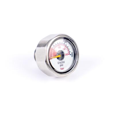 China 2 Port High Pressure & 5 low pressure ports; LP Ports Swivel Scuba Mini Button Air Pressure Gauge 207bar and 3000psi Air Diving for sale