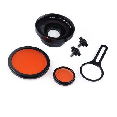 China Pro Hotdive H2 /H2 Mobile Phone Housing Camera Lens Full Frame Wide Angle Kit Red Filter Portable Lens for sale