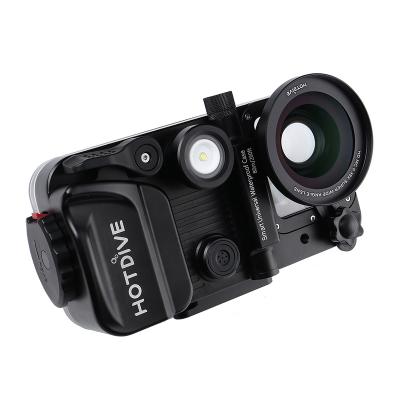 China Dropshipping Hotdive H2 Pro Alloy Waterproof Phone Case Aluminum/Scuba Diving Aluminum Housing With Wide Angle Lens for sale