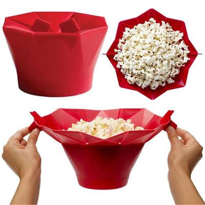 China Viable Popcorn Cooking Tools Collapsible DIY Popcorn Bucket Kitchen Accessories Silicone Bowl Manufacturer Food Grade Microwave Popcorn for sale