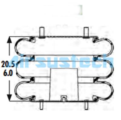 中国 3B14-459 Goodyear Air Spring FT530-35 457 Contitech Rubber Air Shock For Heavy Duty 販売のため