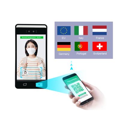 China Office Access Health QR Reader/Restaurant/Airport/Turnstile EU US Digital Certificate Green Pass Face Recognition Access Control Reader with Wiegand TCP IP Relay for sale