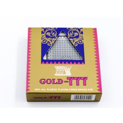 China 777 Gold-Custom Plastic Plastic PVC Playing Cards With Clear Plastic Box for sale