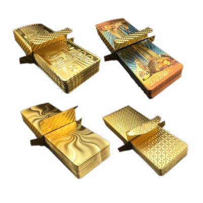 China Gift / Advertising / 57*87 Hot 24k Gold Sleeves Stamping Foil Side Printing Plastic Gambling Game Card for sale