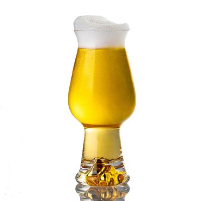 China New Classic/Postmodern New Design Crystal Material Glass Beer Mugs Lead Free High End With Gold Foil Base For Party Restaurant Set Of 2 PCs for sale