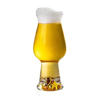 China New Classic/Postmodern Gradient Curve Style Mountain Gold Bpa Free Crystal Glass 550ml Beer Mug for sale