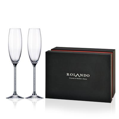 China No Wedding Around 185ml Crystal Champagne Glasses Set Elegant Luxury Silver for sale