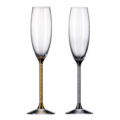 China No Round Elegant Crystal Silver Tall Champagne Drinking Glass High End Elegant Set for sale