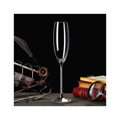 China New classical/postmodern high three-point non-slip design Champagne Glasses Round Crystal Champagne Glasses for sale