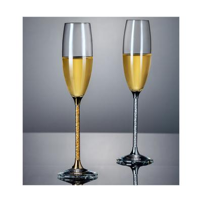 China New Custom Classic/Postmodern Logo Champagne Glasses Exposure Design Champagne Long Wine Glass for sale