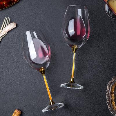 China Gold Round Transparent Furniture Crystal Top Quality Wine Glasses Luxury No Box Sets for sale