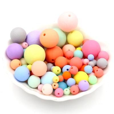 China Jewelry Stain Color Pink Green Blue Purple Orange Frosting Mixed Plastic Acrylic Matte Bead For Sale à venda