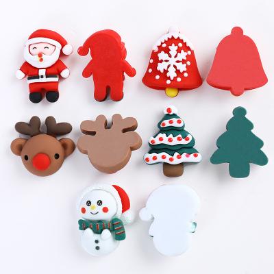 China Cute Santa Claus Resin Charms Flat Back Tree Mini Kawaii Simulation Cabochons Christmas Bell Diy Patch China Decoration for sale