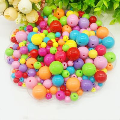 China Jewelry Round Plastic 20mm Acrylic Loose Color Beads 6mm 8mm 10mm 12mm 16mm for sale