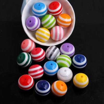 Chine Jewelry Spot Wholesales 6Mm 8Mm 10Mm 12Mm 16Mm 20Mm Color Acrylic Than Striped Plastic Bead à vendre