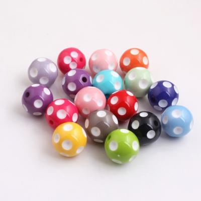 China Jewelry Round Plastic 12Mm 16Mm 20Mm High Quality Stain Colorful Resin Beads With Hole à venda