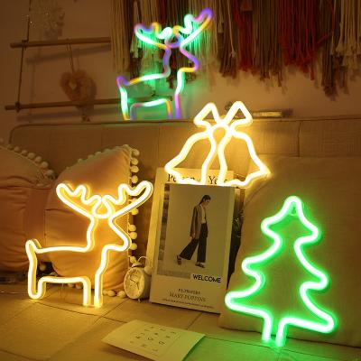 Cina Wall Acrylic Home Room Christmas Birthday Party Wall Design Bedroom Animal Word Fruit Decoration Rebow Led Neon Lights Signs in vendita