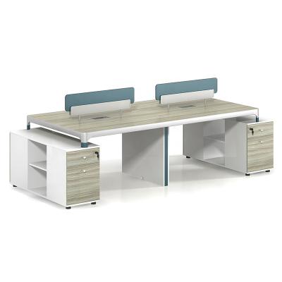 China Modern Modern Open Space Cubicle Staff Modular Office Furniture Workstation With Drawers 4 Seater Staff Table for sale