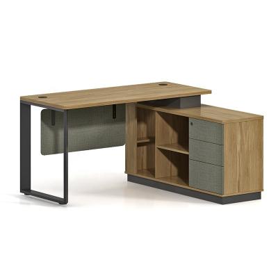 China Small modern lively simple office furniture computer desk metal frame escritorio desk with drawers cabinet for sale