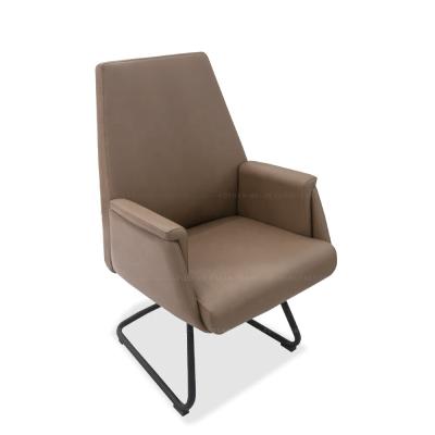 China Wholesale Adjustable Metal Frame Guest Chair Office Swivel Leather Visitor Chair (Height) for sale