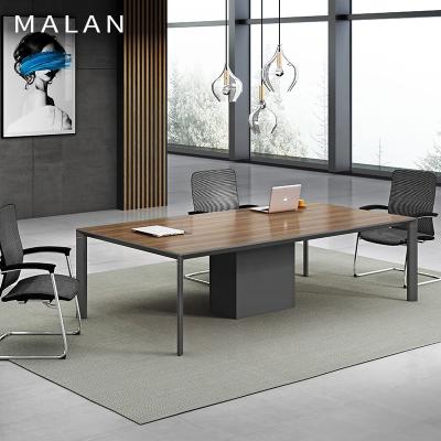 China Modern Rectangle Metal Legs Meeting Table 2.4m Meeting Room Tables Modern Conference Table for sale