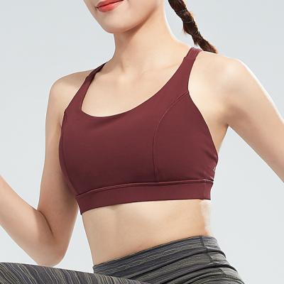 China Breathable Wearing Shockproof Durable Support Womens Sports Bra Custom for sale