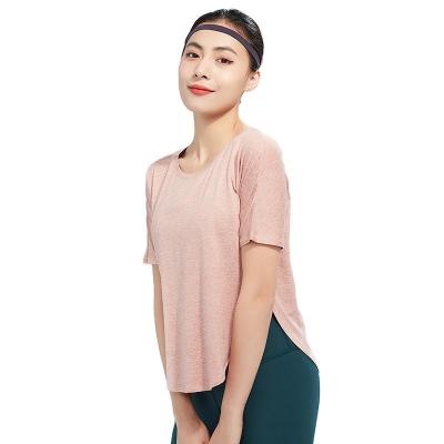 China Hot Selling Mesh Breathable Fitted Women Fashion Breathable T-shirt For Sport for sale