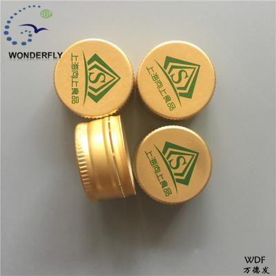 China Pilfered 28mm Standard Soda Water Screw Proof Aluminum Caps for sale