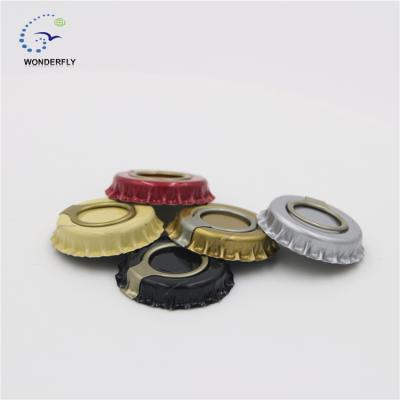 China Non Flip 26mm Tinplate Ring Pull Caps Maxi Crown Corks Ring Top Crown Cap for sale