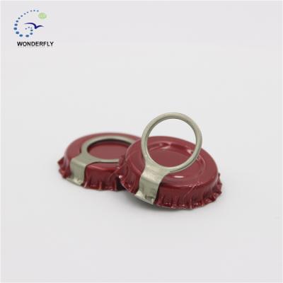 China Non Puddle Ring Pull Cap Tinplate Beer Bottle Cap And Ring Crown Beer Top Cap for sale