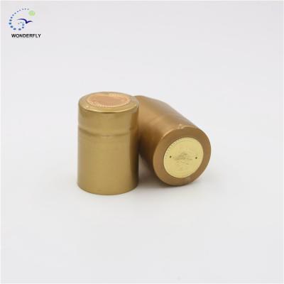 China Non Refillable Golden Color PVC Heat Shrink Sleeve Wrap Capsule for sale