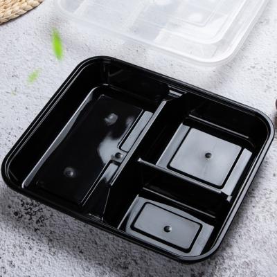 China Plastic Plastic Take Out Food Container 3 Compartments for sale