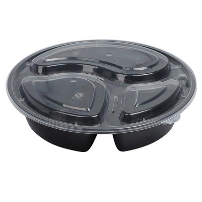 China Plastic Hot Food Container For Take Out 3 Compartment PP for sale