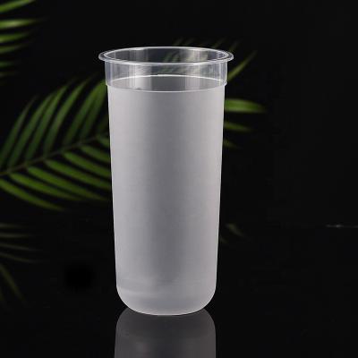 China Hot Sale 24 Ounce 700ml Bubble Boba Tea U Shape PP Cup Disposable Logo Printed Clear Milk Shake Cups for sale