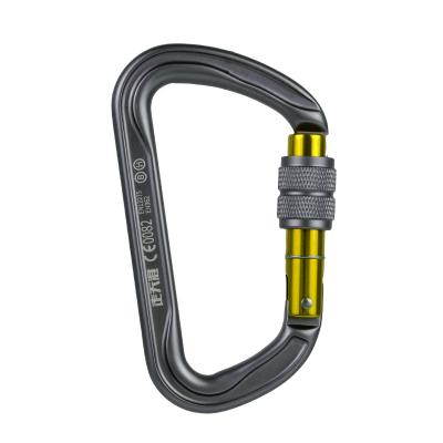 China Aluminum Alloy Zoutianya Brand D Shaped Aluminum Climbing Carabiner for sale