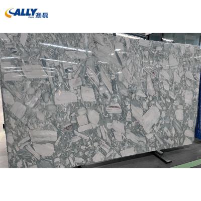 China Modern Natural Stone Fossil Blue Marble Slabs For Floor Tiles Luxury Wall Tiles for sale