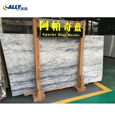 China Ally Stone Natural Marble Factory Direct Sell Apache Large Modern Blue Marble Slabs for sale