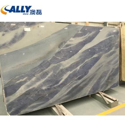 China Factory Direct Selling Brazil Modern Natural Luxury Stone Royal Blue Marble Slabs Big For Background, Table and Tile, Blue Color Stone for sale