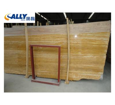 China Modern Chinese Gold Color Travertine Tiles Coffee Table Outdoor Grade Custom Travertine Flooring Slabs for sale