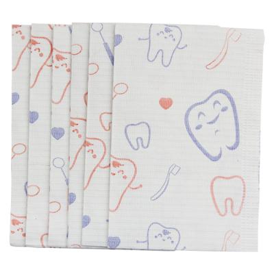 China PB017P Zogear Waterproof Disposable Waterproof Printing Dental Bib, 2 Ply Poly Paper +1ply for sale