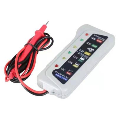 China All Cars Applied Car Battery Tester Digital Alternator Tester 6 LED Lights Show Auto Car Diagnostic Tool Battery Tester For Car for sale