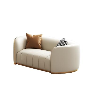 China Soft Simple Modern Luxury Leisure Loveseat Couch Two Seat Comfortable White Leather Sofas For Sale for sale