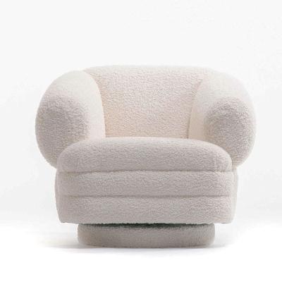 China Contemporary Modern Tufted Leisure Chair Living Room Reception Fabric Shelter Room Lambswool Sofa Chair for sale